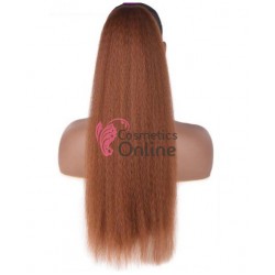 Extensie de par coada Afro Kinky tip Mesa cu elastic Castaniu Deschis de 65 cm YK888-30##